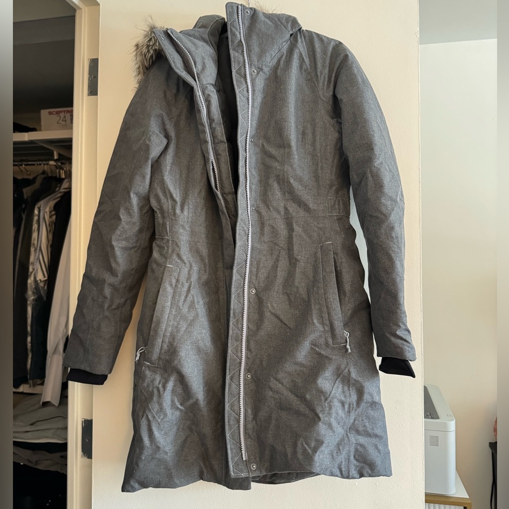 The North Face Charcoal Hooded Parka is Jacket